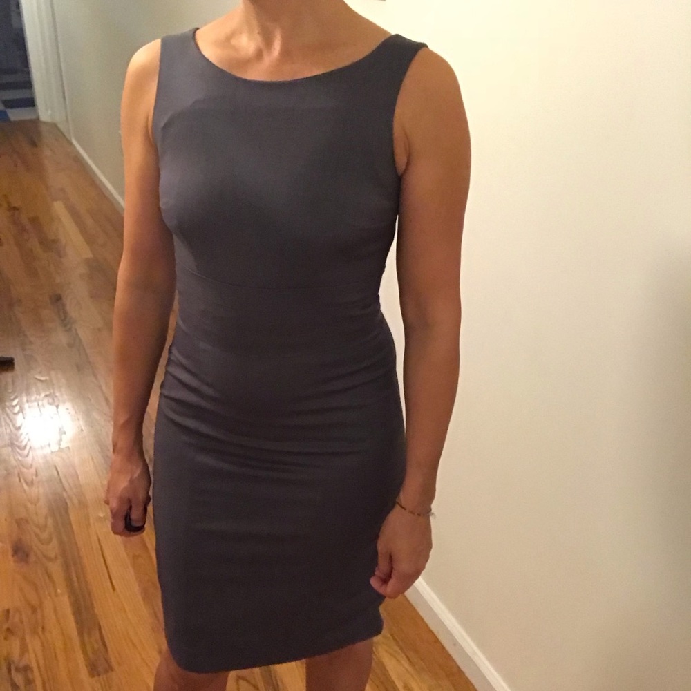 Grey H & M office dress